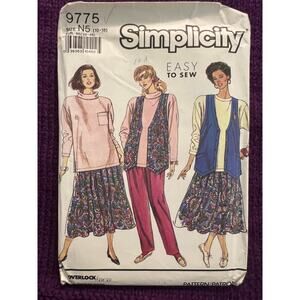Simplicity 9775 top skirt pants vest  oversized pattern size 10-18